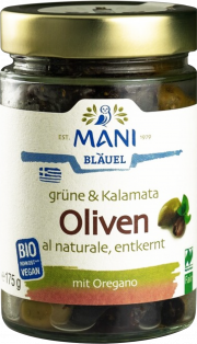 Grüne & Kalamata Oliven al naturale, entkernt - von MANI